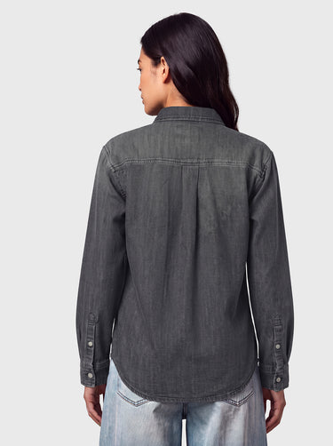 Denim Utility Shirt - Light Black