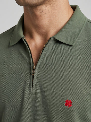 Quarter Zip Polo - Green