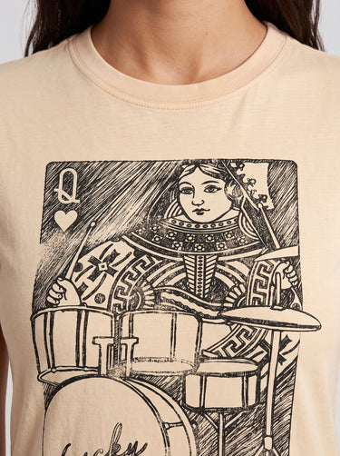 Queen Drummer T-Shirt - Cream