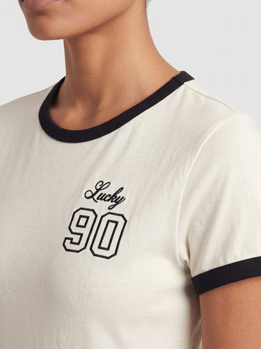 Lucky 90 Ringer T-Shirt - Cream