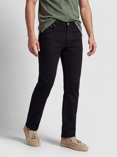 410 Athletic Straight Mid Rise Jeans - Dark Black