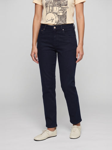 Sweet Straight Mid Rise Jeans - Dark Black
