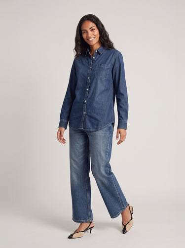 Denim Utility Shirt - Mid Indigo