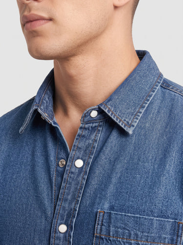 Denim Utility Shirt - Mid Indigo
