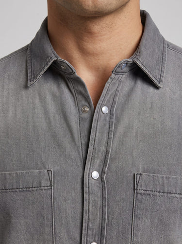 Denim Utility Shirt - Light Black