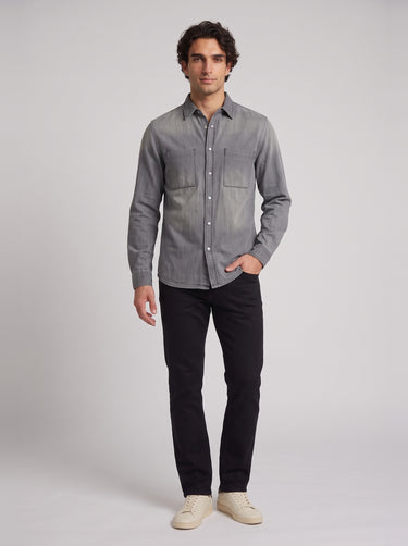 Denim Utility Shirt - Light Black