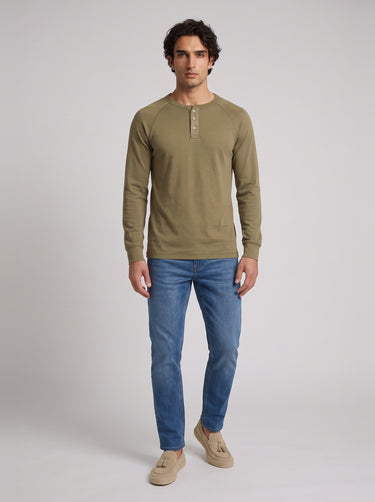 Cloud Soft Henley T-Shirt - Green
