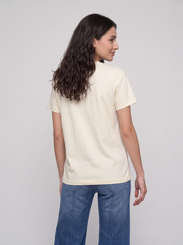 Lucky Floral Frame T-Shirt - Cream