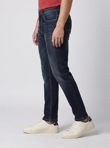 410 Athletic Straight Mid Rise Jeans - Dark Indigo
