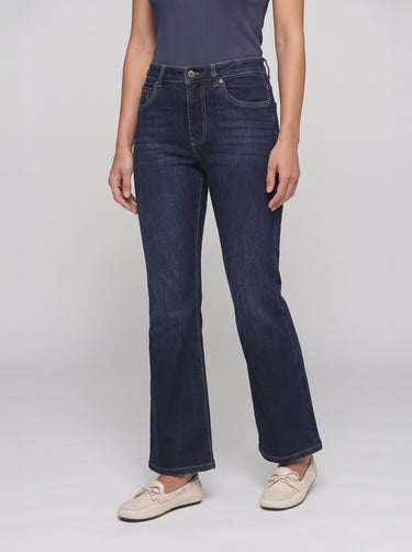 Stevie Flare High Rise Jeans - Mid Indigo