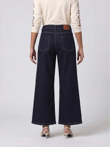 Palazzo High Rise Jeans - Dark Indigo