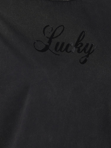 Lucky Script Ringer T-Shirt - Black