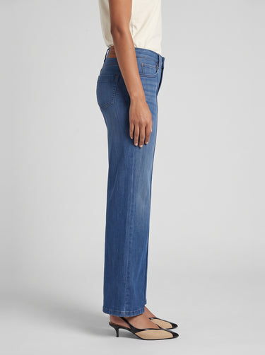 Stevie Wide Leg High Rise Jeans - Mid Indigo
