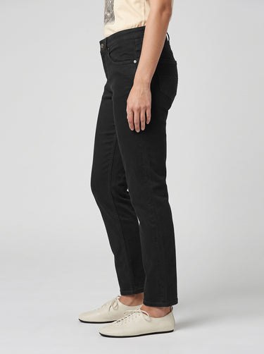 Sweet Straight Mid Rise Jeans - Dark Black