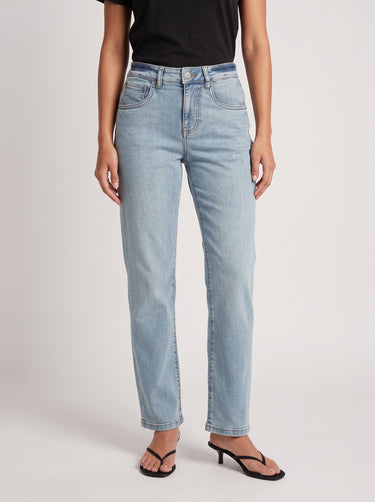 Sweet Straight Mid Rise Jeans - Light Indigo