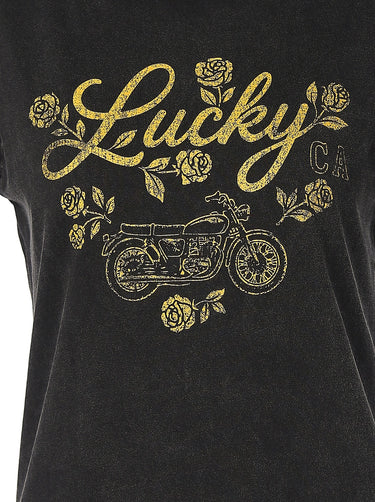 Lucky Rose Moto T-Shirt - Black